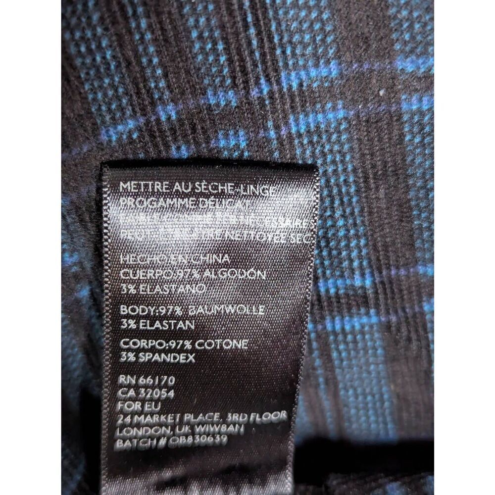 Urban Outfitters torin empire-waist blue check corduroy mini dress Large - Picture 5 of 9